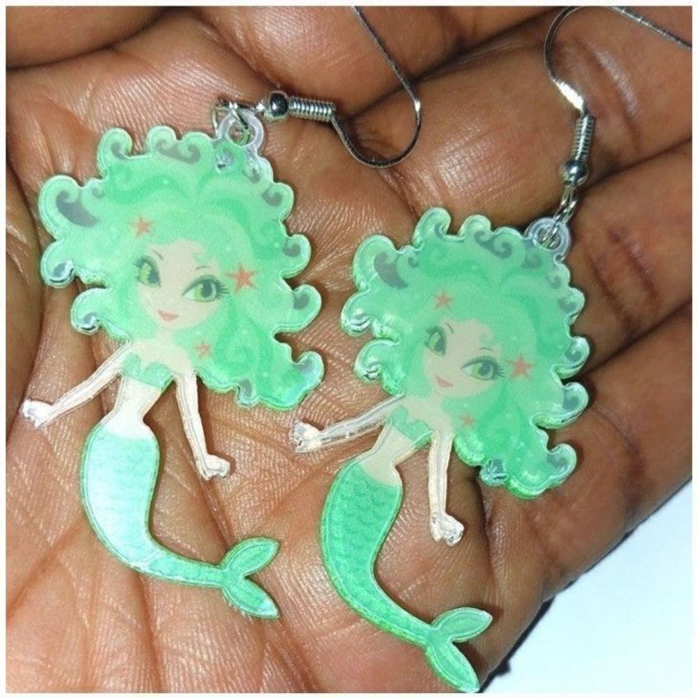 Super cute handmade mermaid earrings